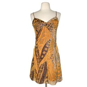 Anna Sui Velvet Printed Mini Dress Size 2
